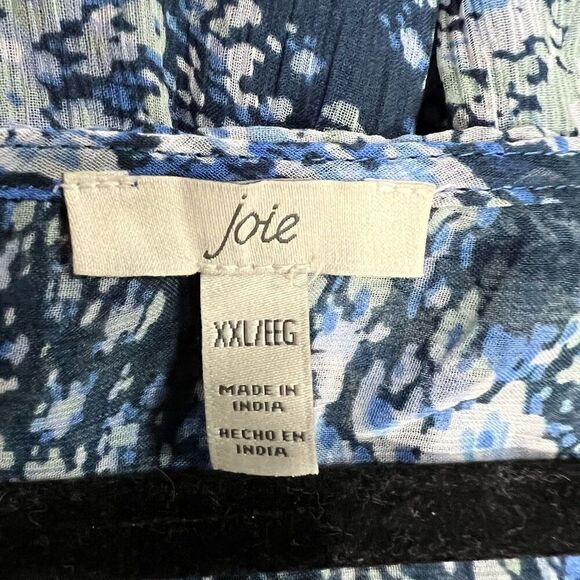 Joie Blue‎ Parisian Paisley Chiffon Balloon Maxi Dress Tiered Ruffles XXL - Picture 4 of 11